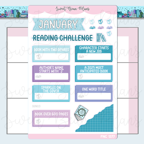 January 2026 Reading Challenge Stickers | Fnc 1377