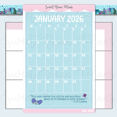 January 2026 Calendar Sticker | Fnc 1378