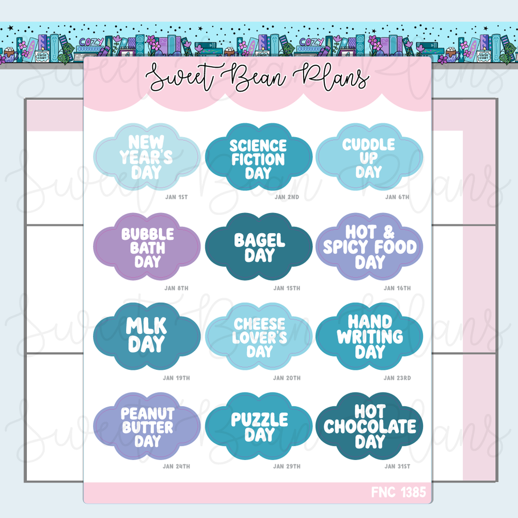 January 2026 Holidays Planner Stickers | Fnc 1385