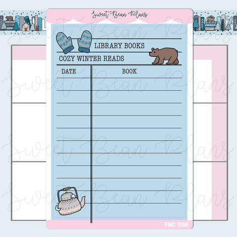 Cozy Winter Library Card Planner Sticker | Fnc 1386