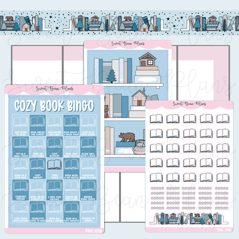 Cozy Book Bingo Journaling Sticker Bundle | Fnc 1388-90
