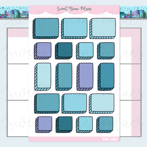 Teal Bullet Journal Boxes Stickers | Fnc 1393