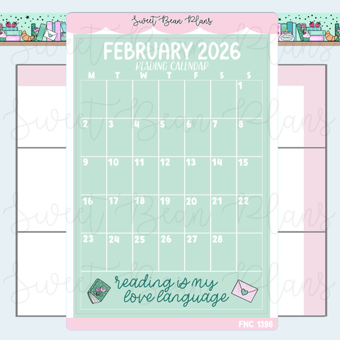 February 2026 Reading Calendar Stickers | Fnc 1396