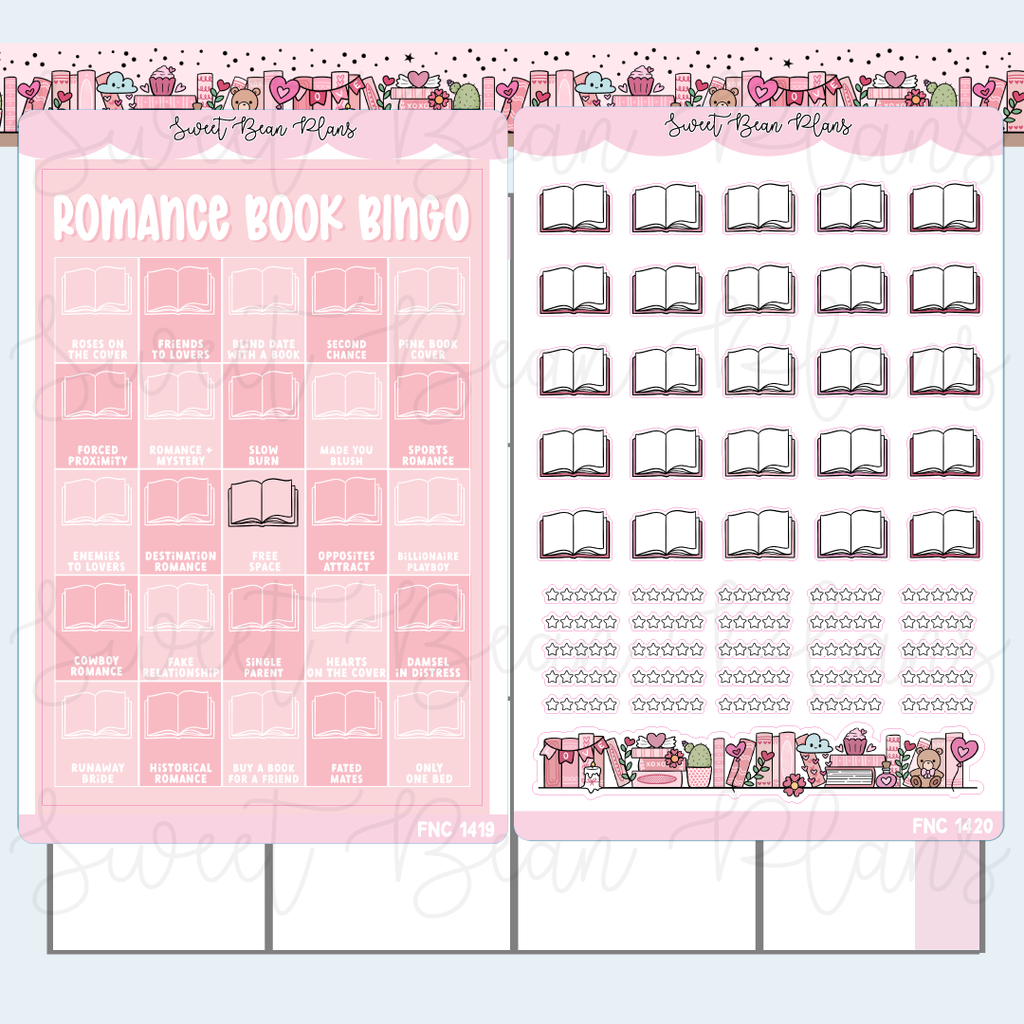 Romance Book Bingo 2026 Journal Stickers | Fnc 1419-20