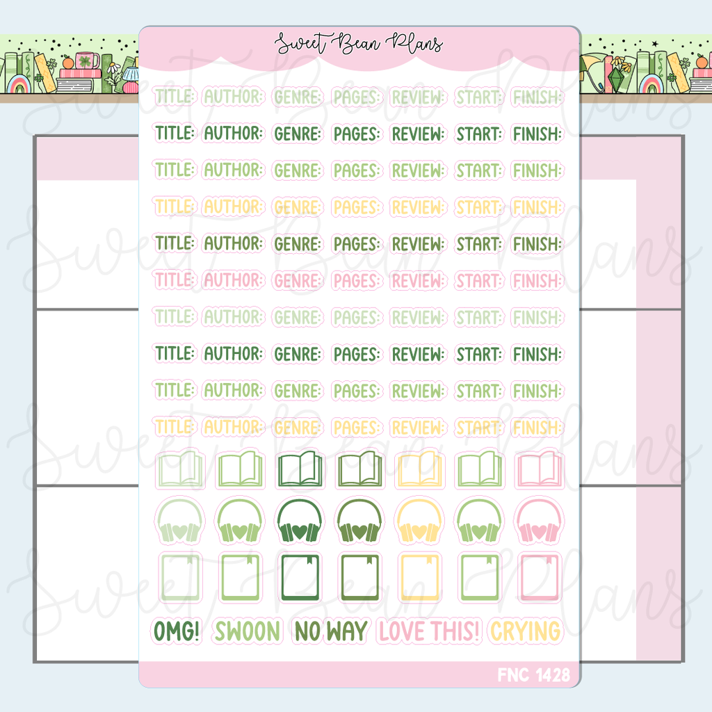 March 2026 Bookish Words & Icon Stickers | Fnc 1428