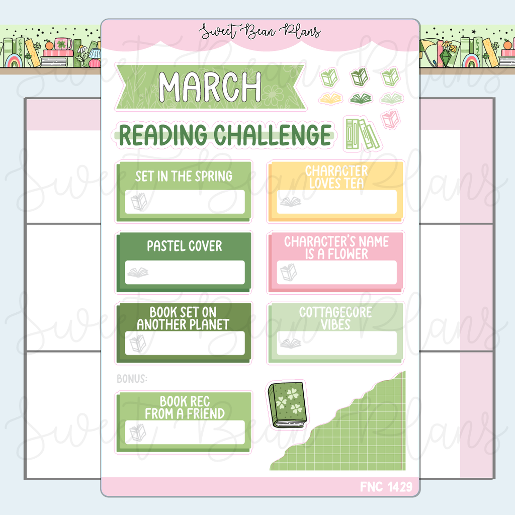March 2026 Reading Challenge Stickers | Fnc 1429