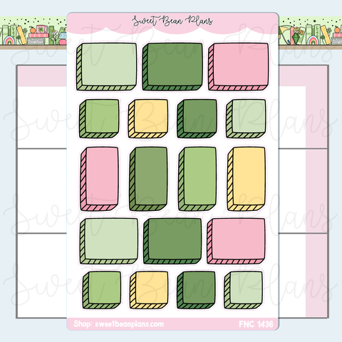 Lime Green Bullet Journal Boxes Stickers | Fnc 1436