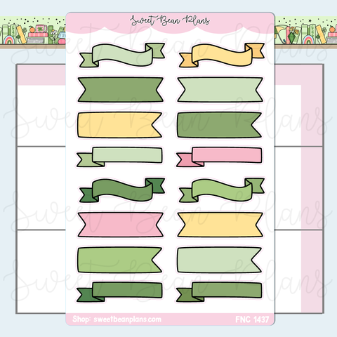 Lime Green Bullet Journal Banners Stickers | Fnc 1437