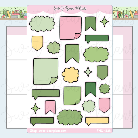 Lime Green Bullet Journal Doodle Stickers | Fnc 1438