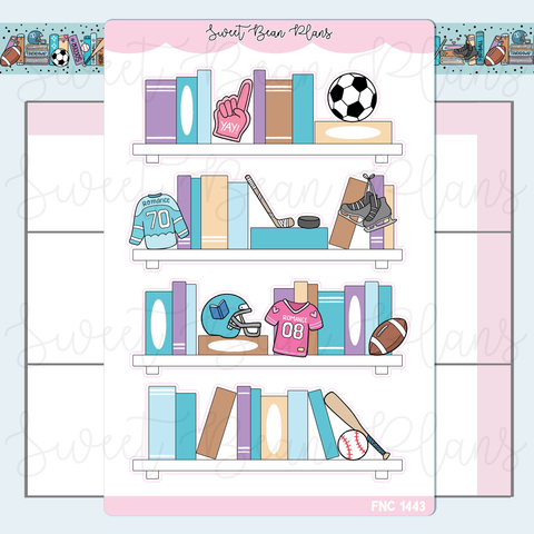 Sports Bookshelf Vinyl Planner Stickers | Fnc 1443