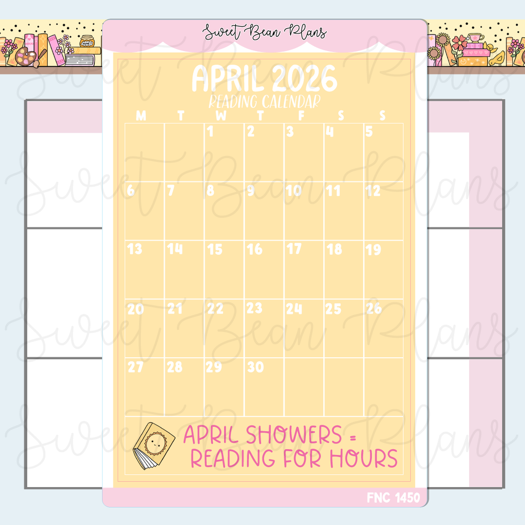 April 2026 Reading Calendar Stickers | Fnc 1450