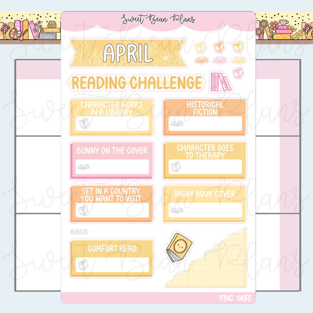 April 2026 Reading Challenge Stickers | Fnc 1455