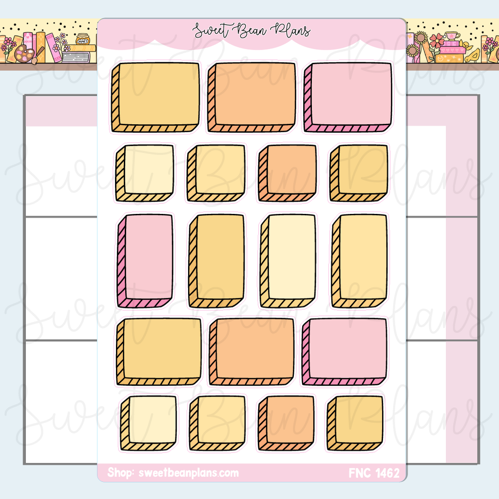 Sunny Yellow Bullet Journal Boxes Stickers | Fnc 1462