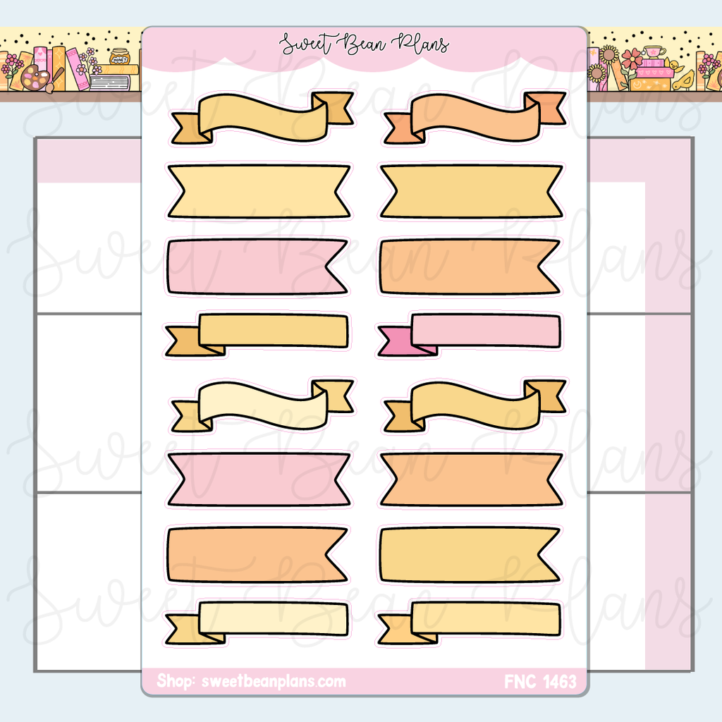 Sunny Yellow Bullet Journal Banners Stickers | Fnc 1463