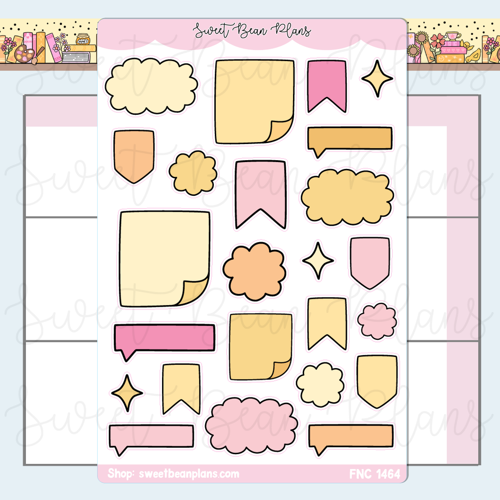 Sunny Yellow Bullet Journal Doodle Stickers | Fnc 1464