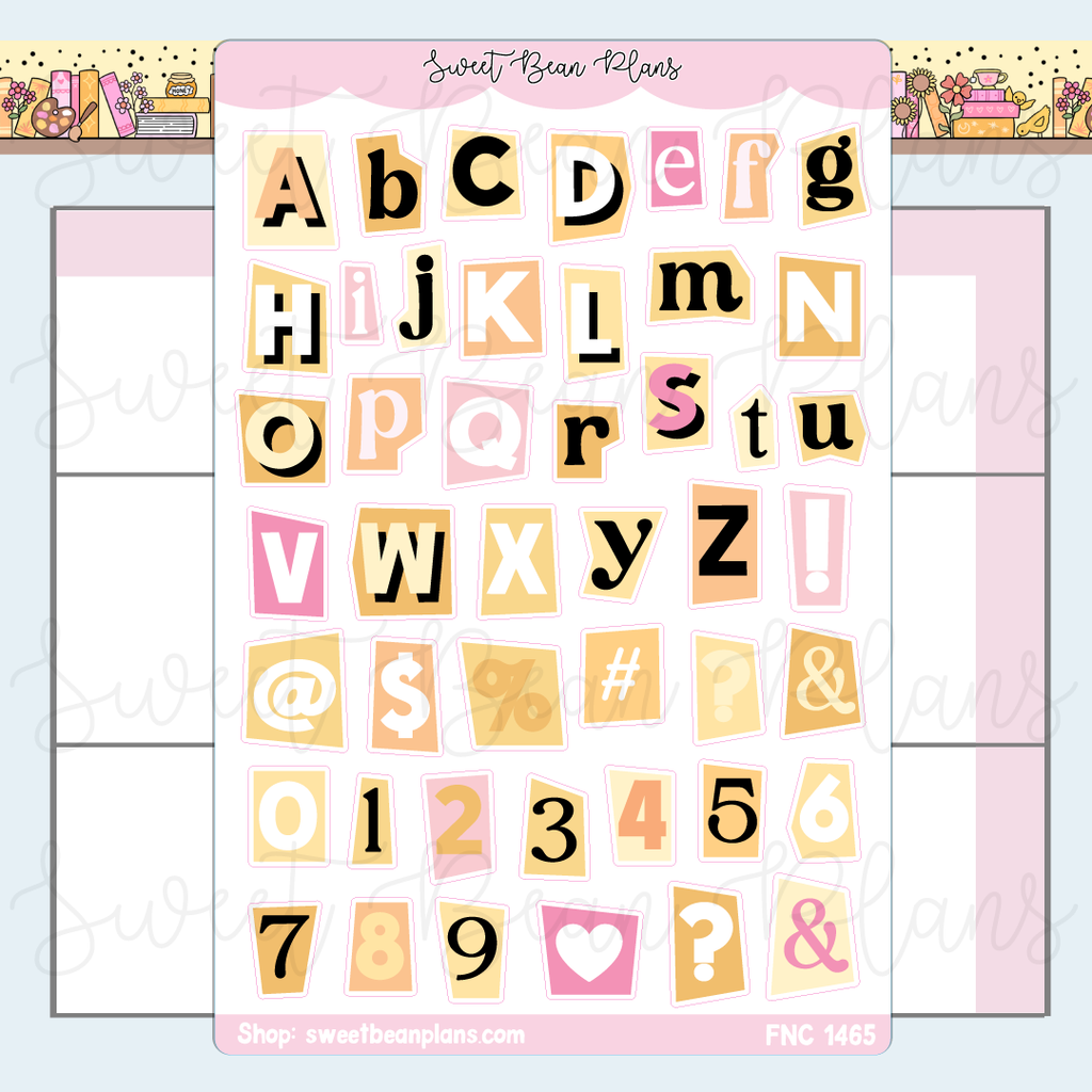 Sunny Yellow Cutout Letters Stickers | Fnc 1465
