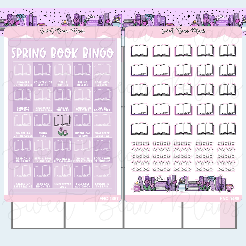 Spring 2026 Book Bingo Journal Stickers | Fnc 1467-68
