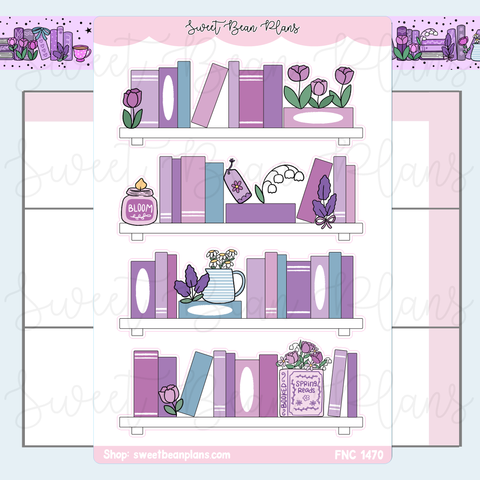 Spring Blooms Bookshelf Vinyl Planner Stickers | Fnc 1470
