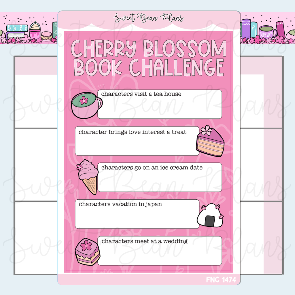 Cherry Blossom Challenge Vinyl Planner Stickers | Fnc 1474