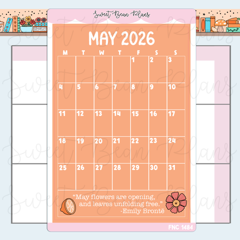 May 2026 Calendar Sticker | Fnc 1484
