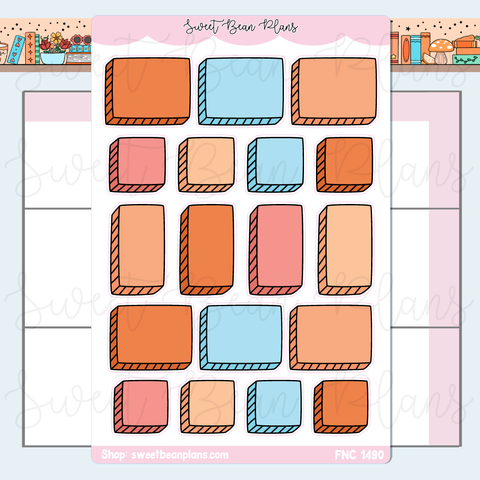 Orange Bullet Journal Boxes Stickers | Fnc 1490