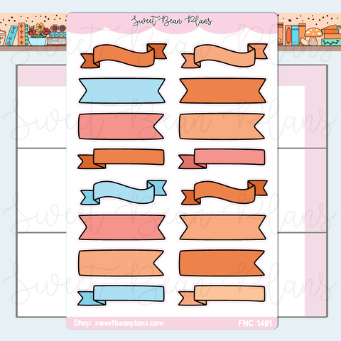Orange Bullet Journal Banners Stickers | Fnc 1491