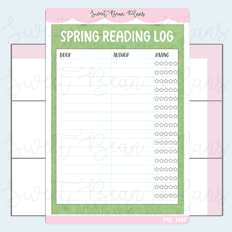 Spring Book Tracker Reading Journal Stickers | Fnc 1497