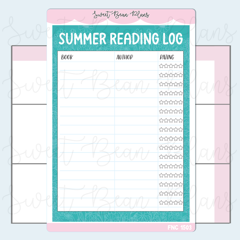 Summer Book Tracker Reading Journal Stickers | Fnc 1503