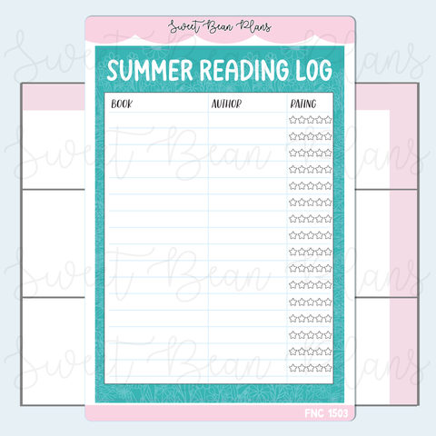 Summer Book Tracker Reading Journal Stickers | Fnc 1503