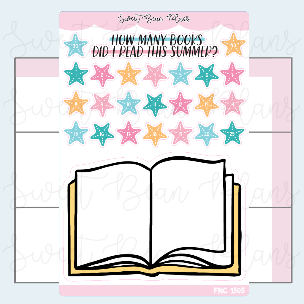 Summer Books Read Reading Journal Stickers | Fnc 1505