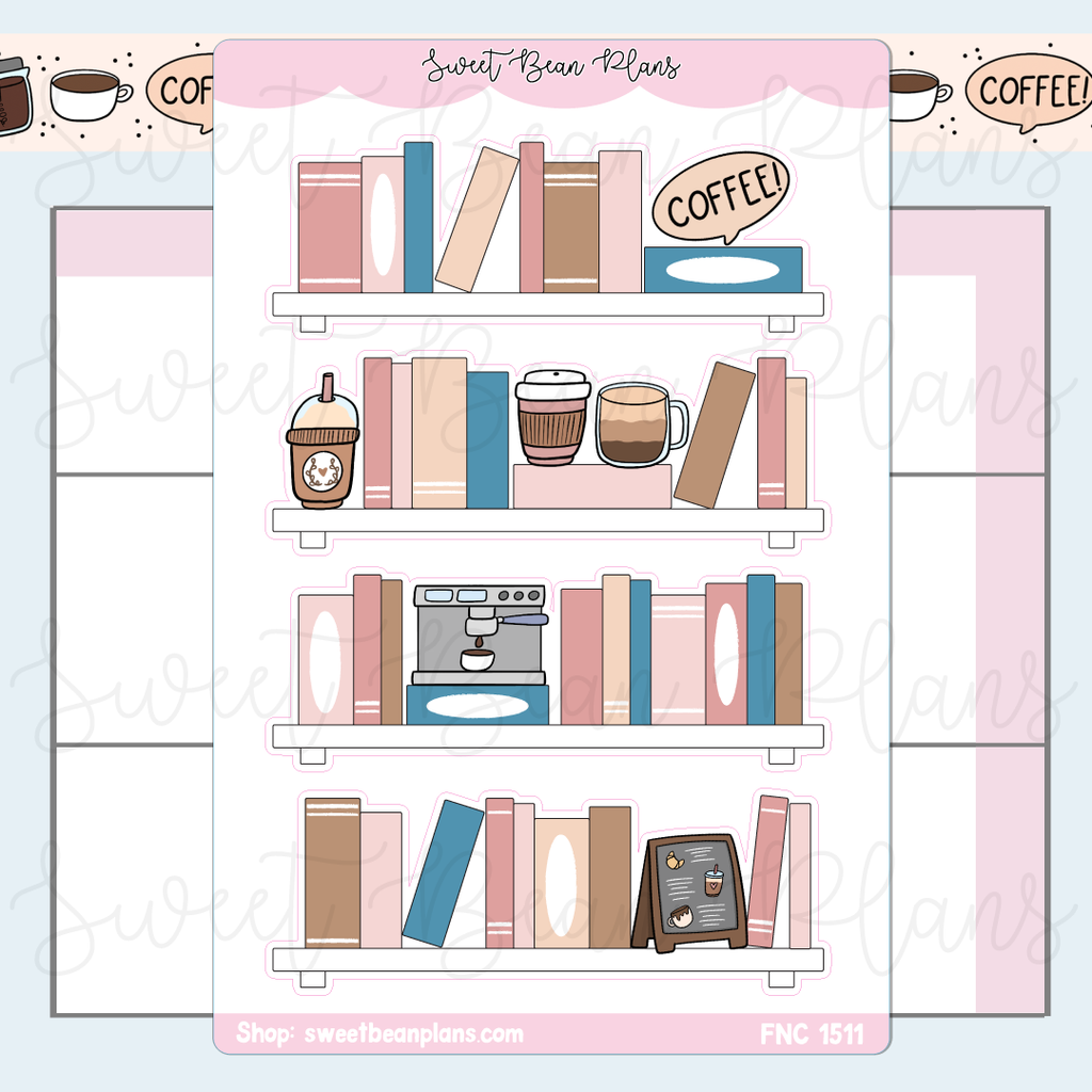 Coffee Large Bookshelf Stickers | Fnc 1511