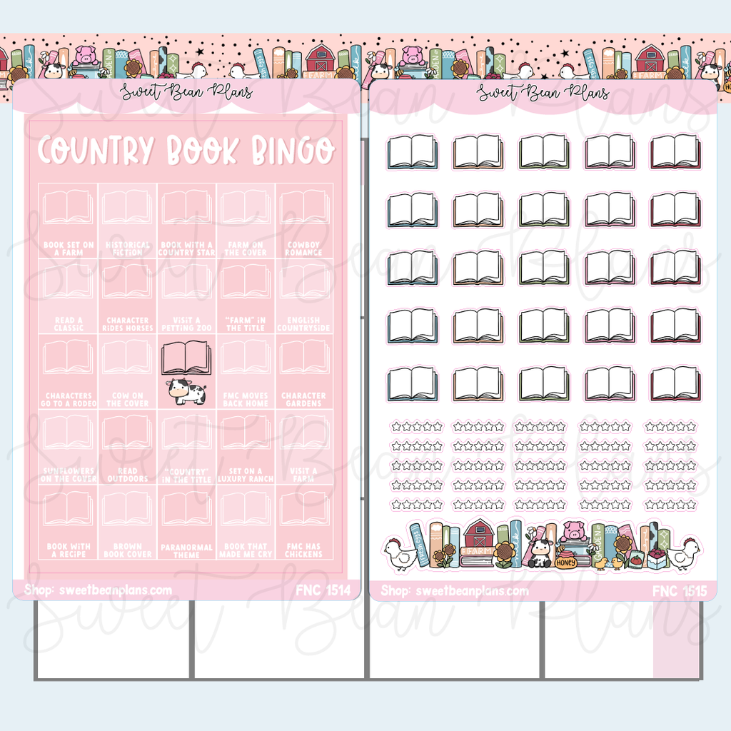Country Book Bingo Journal Stickers | Fnc 1514-15