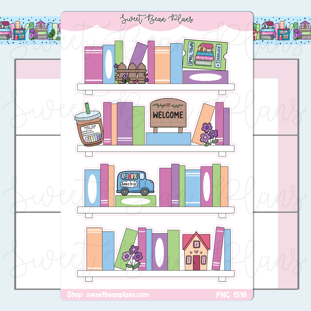Small Town Large Bookshelf Stickers | Fnc 1516