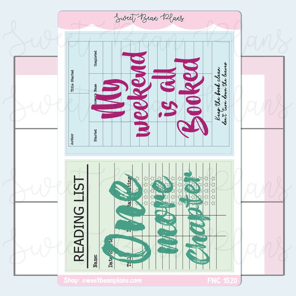 Teal Library Card Large Stickers | Fnc 1520