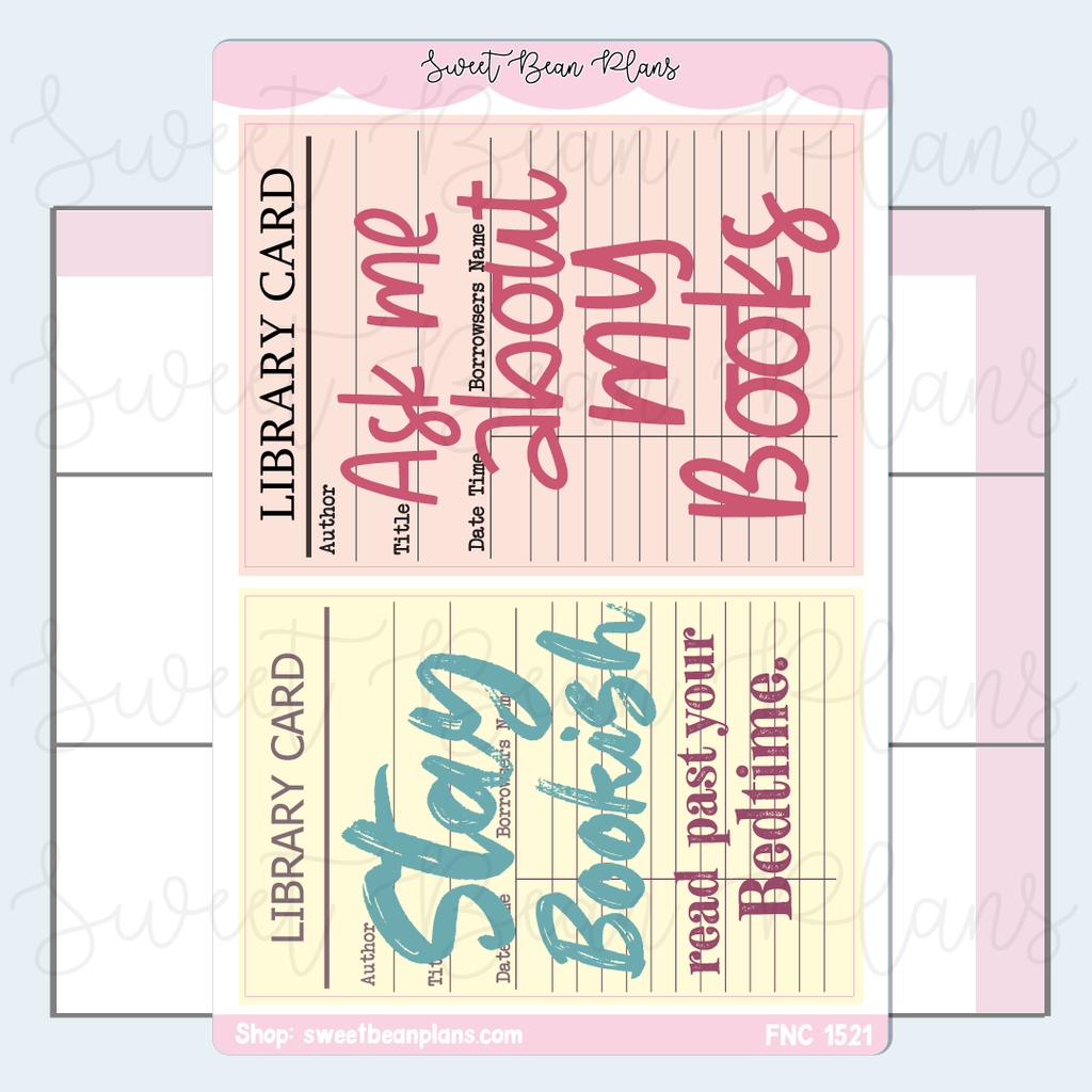 Orange Library Card Large Stickers | Fnc 1521