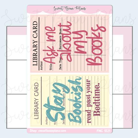 Orange Library Card Large Stickers | Fnc 1521