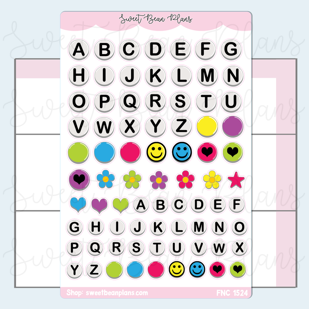 Friendship Bead Letters Junk Journal Stickers | Fnc 1524