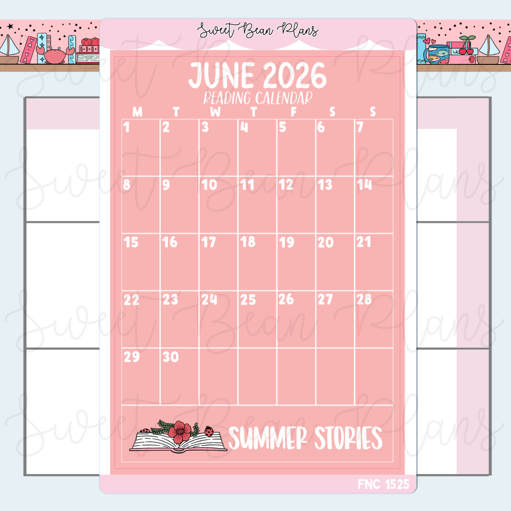 June 2026 Reading Calendar Stickers | Fnc 1525