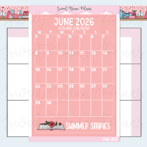 June 2026 Reading Calendar Stickers | Fnc 1525