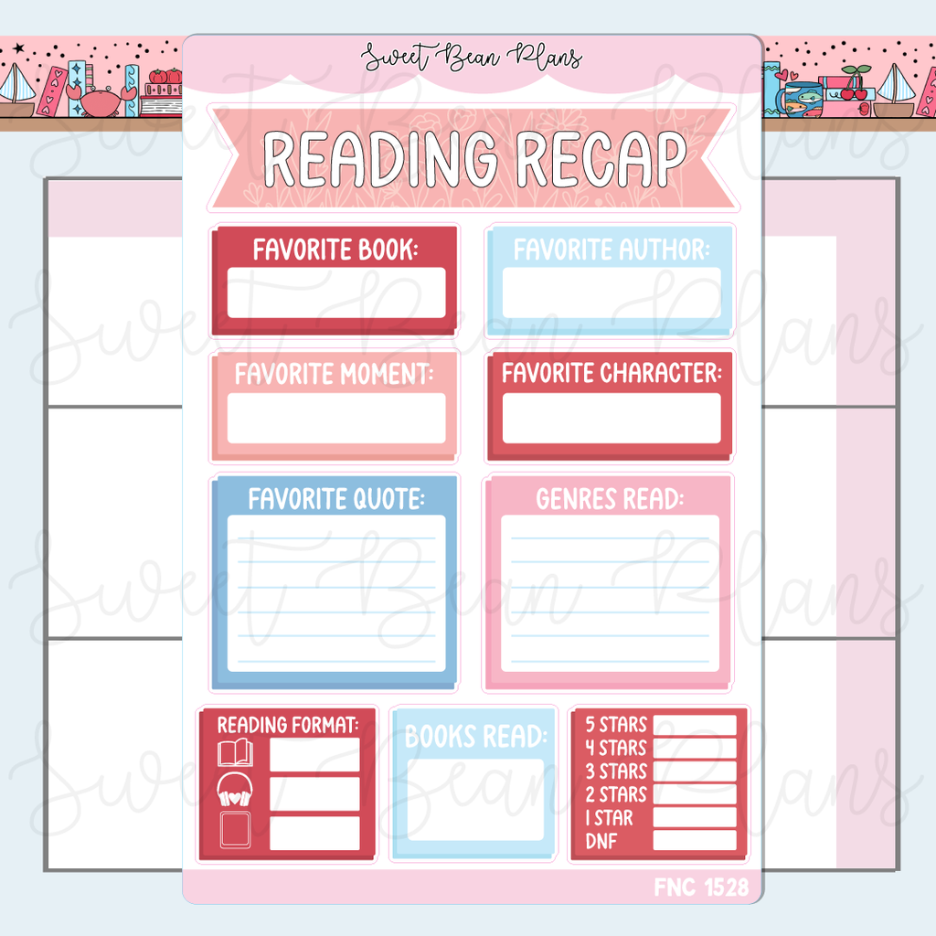 June 2026 Reading Recap Stickers | Fnc 1528