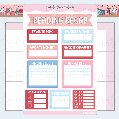 June 2026 Reading Recap Stickers | Fnc 1528