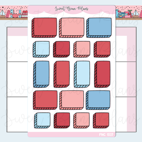 Red Bullet Journal Boxes Stickers | Fnc 1537
