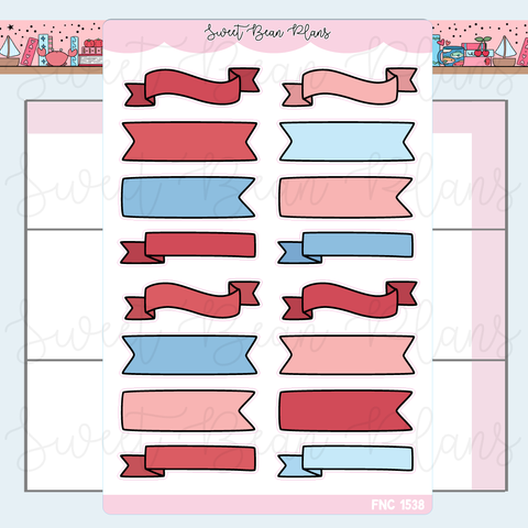 Red Bullet Journal Banners Stickers | Fnc 1538