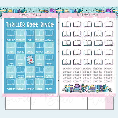 Thriller Book Bingo Journal Stickers | Fnc 1547-48