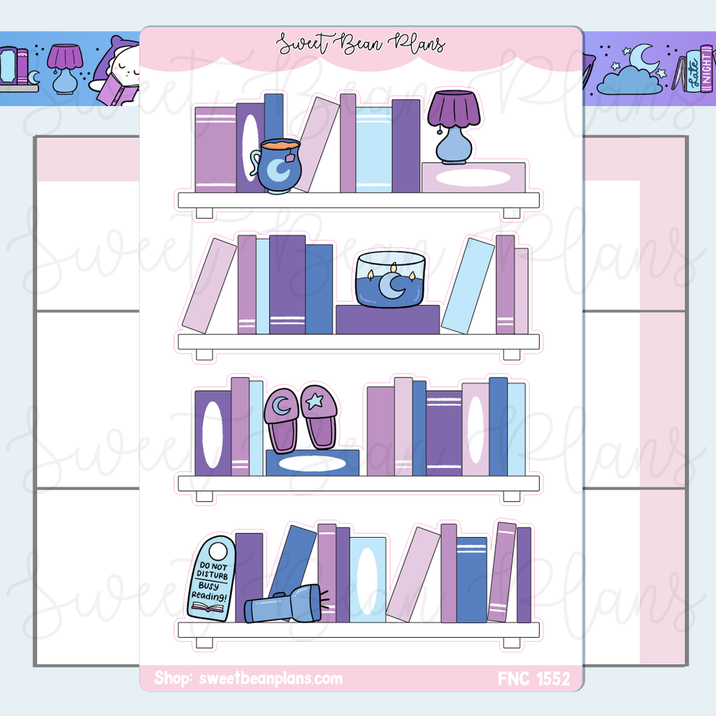Late Night Large Bookshelf Stickers | Fnc 1552