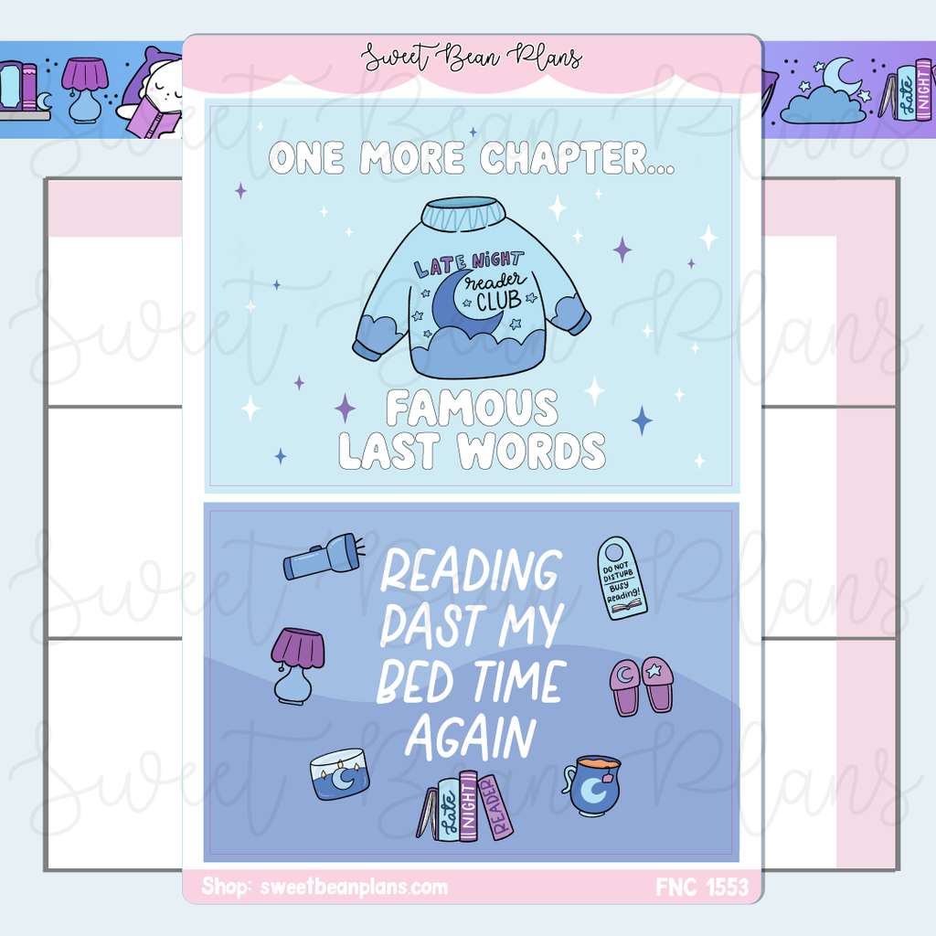 Reading Past Bedtime Large Stickers | Fnc 1553