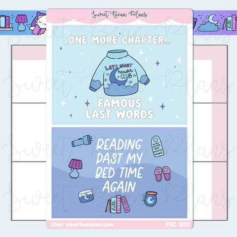 Reading Past Bedtime Large Stickers | Fnc 1553