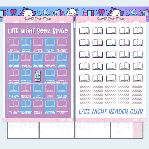 Late Night Book Bingo Journal Stickers | Fnc 1554-55