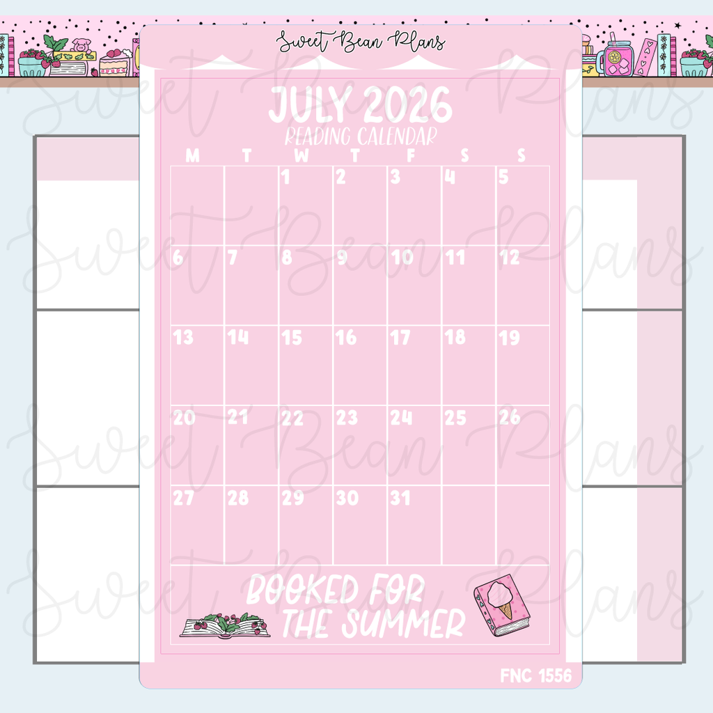 July 2026 Reading Calendar Stickers | Fnc 1556
