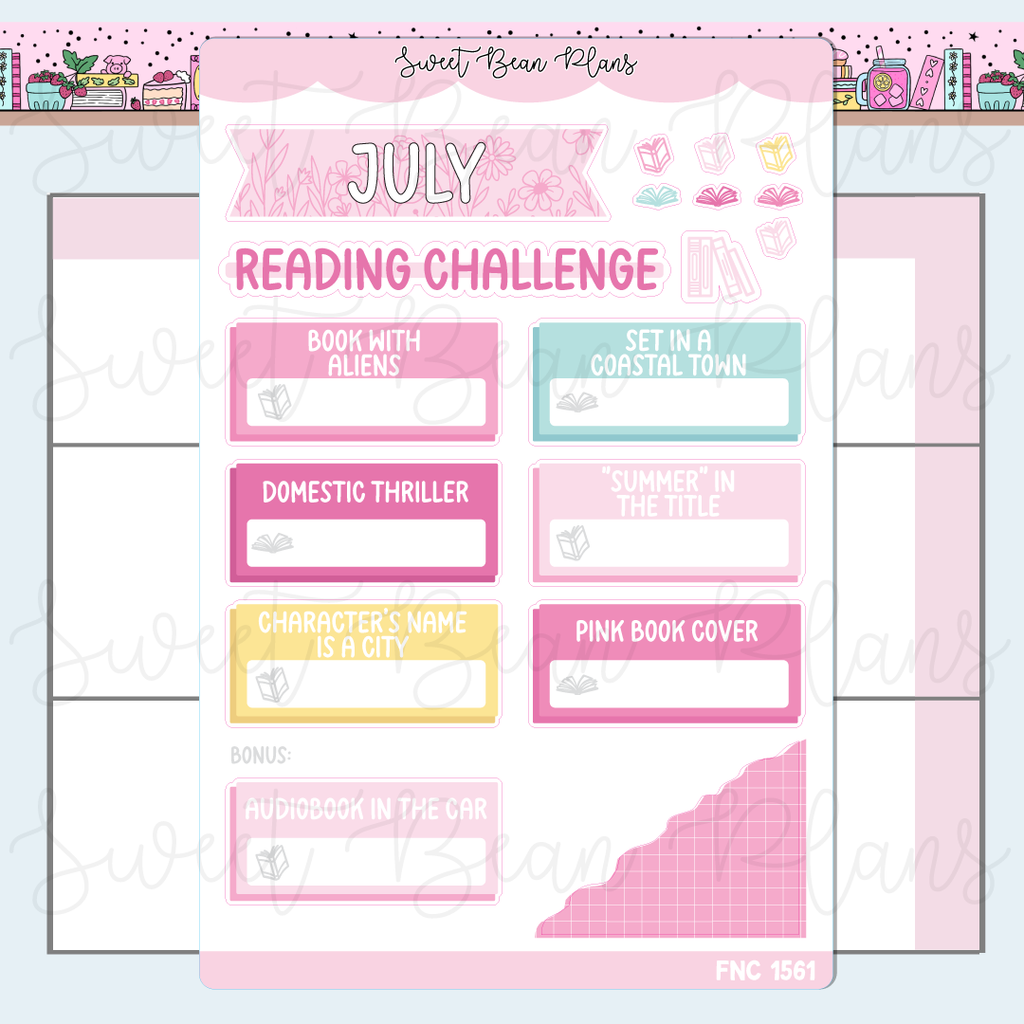 July 2026 Reading Challenge Stickers | Fnc 1561